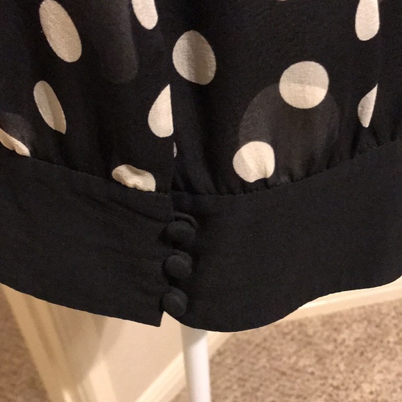 Ann Taylor - off white and black, polka dot top - Picture 3 of 6